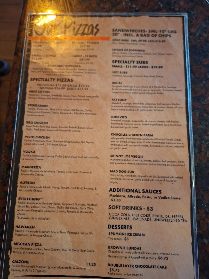 Paulie's Pizza Pub